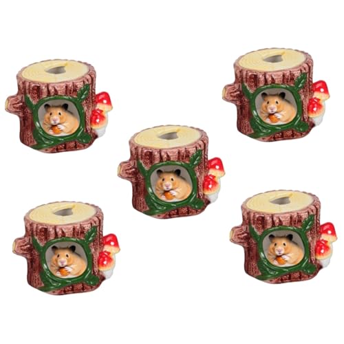 BCJMKDX Haustier-Bett. 2 Stück Hamsternest, Baumstumpf, Hamsterspielplatz, Keramik, Hamsterversteck, Haustierversteck, Hamsterkäfige(Ax5pcs) von BCJMKDX