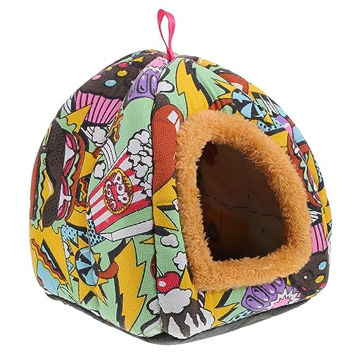 BCJMKDX Haustier-Bett. 3 Stück Kleines Haustiernest Warmes Plüsch-Hängemattenkäfig Warmes Haustiernest Kaltes Meerschweinchenversteck Hamsterhausbett Hamster S von BCJMKDX