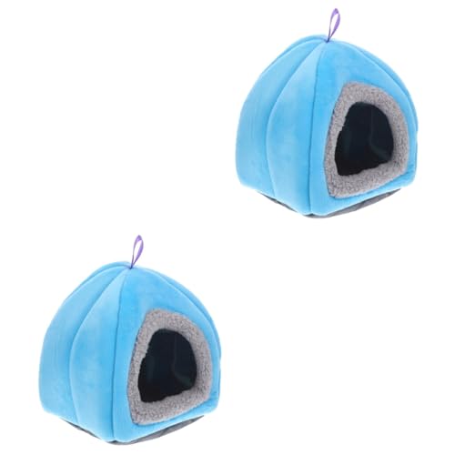 BCJMKDX Haustier-Bett. 3 stücke Kleine Haustier Nest Meerschweinchen Versteck Papagei Schlafen Bett Kaninchen Bett Hamster Haus Chinchilla Warme Bett Vogel N(Bluex2pcs) von BCJMKDX