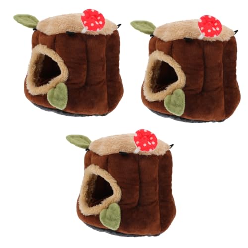 BCJMKDX Haustier-Bett. 3 stücke Zwerg Kaninchen Baumwolle Nest Haus Chinchilla Versorgung Warme Hamster Hütte Kleine Haustier Nest Tragen Hütte Hamster Warme Hallo(Ax3pcs) von BCJMKDX