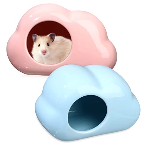 BCJMKDX Haustier-Bett. 4 Stück Keramik-Hamster-Nest, Kleiner Haustier-Lebensraum, Rennmaus-Haus, Hamsterhäuser und Verstecke, Sommer-Hamster-Versteck S von BCJMKDX