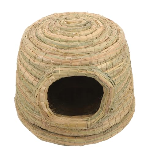 BCJMKDX Haustier-Bett. Kaninchen-Versteck-Nest for den Haushalt, kleines Haustier-Versteck, Häschen, handgewebtes Gras-Hasenhaus von BCJMKDX