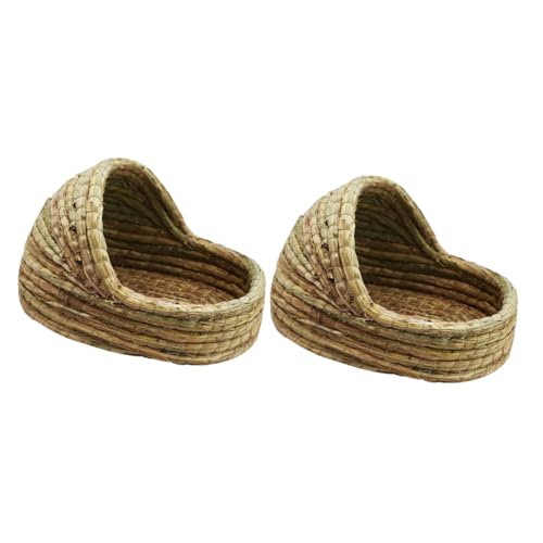 BCJMKDX Haustier-Bett. Kaninchennest Kaninchenversteck Hamsterhütte Kaninchenbetten Kaninchengrasbett Bettwäsche Kauspielzeug Haustier C(Ax2pcs,20X15CM) von BCJMKDX