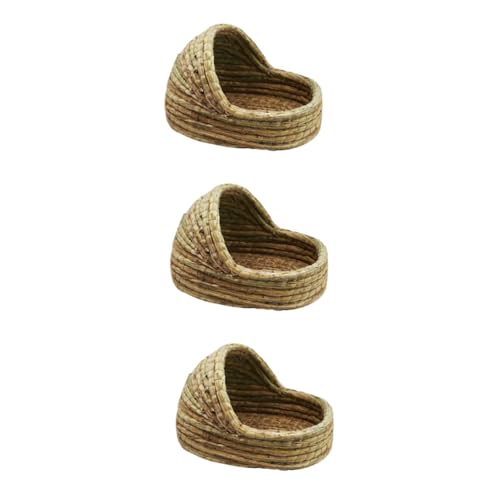 BCJMKDX Haustier-Bett. Kaninchennest Kaninchenversteck Hamsterhütte Kaninchenbetten Kaninchengrasbett Bettwäsche Kauspielzeug Haustier C(Ax3pcs,20X15CM) von BCJMKDX