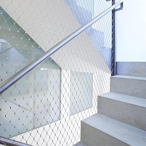BCJMKDX Zaun Mesh,. 1 x 10 m Edelstahl-Drahtgeflecht, Flexibles Seilnetz, for Brückentreppen, Balkone, Fallschutznetze, Gartenzäune, Durchmesser 1,5/2/3 mm(Silver 2mm) von BCJMKDX