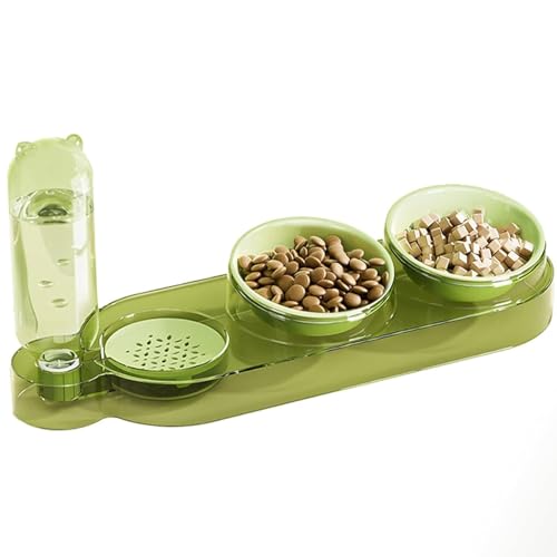 Haustiernäpfe, Katzen-Hundenäpfe 3-in-1 Futter- und Wassernapf-Set, 10° geneigter Futternapf, erhöht mit automatischer Wasserspenderflasche Haustiernäpfe, Katzen-Hundenäpfe 3-in-1 Futter- und Wassernapf-Set, 10° geneigter Futternapf, erhöht mit automatischer Wasserspenderflasche von BCJMKDX