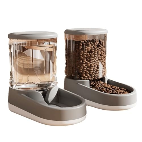 Haustiernäpfe, Katzen- und Hundenäpfe, Schwerkraft-Wasser- und Futternäpfe, Set, automatischer Futterspender for Hunde und Katzen, kleine und mittelgroße Hunde, grau Haustiernäpfe, Katzen- und Hundenäpfe, Schwerkraft-Wasser- und Futternäpfe, Set, automatischer Futterspender for Hunde und Katzen, kleine und mittelgroße Hunde, grau von BCJMKDX