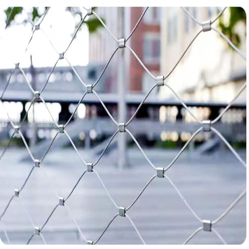 Zaun Mesh,. Drahtseilnetz aus Edelstahl, Mehrzweck-Garten-, Bauernhof-, Kindergarten-Spielgeräte-Dekorschutz-Begrenzungszaun-Drahtnetz(Mesh 7cm) von BCJMKDX