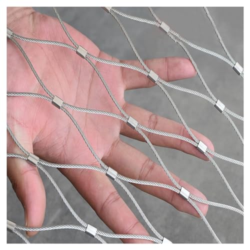 Zaun Mesh,. Edelstahl-Seilnetz, Flexibles Kabel-Sicherheitsnetz, 2 mm Drahtdurchmesser, Seilnetz, Sicherheitsnetz for Spielgeräte im Kindergarten(L1.5xW15m/L4.92xW49.21ft) von BCJMKDX