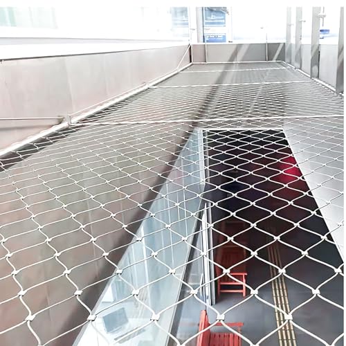 Zaun Mesh,. Schutzbegrenzungsnetz for den Garten, verzinktes Drahtnetz, dehnbares Balustrade-Balkon-Schutznetz, Tierzaun - Durchmesser - 2 mm(1X4M) von BCJMKDX