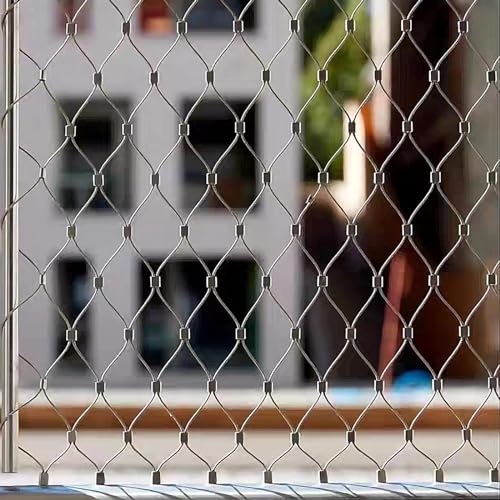 Zaun Mesh,. Verzinkte Drahtzaunrolle, Maschenloch 8 cm, Edelstahlseilnetz, Flexibles, schlagfestes Sicherheitsnetz for drinnen und draußen(3x10m) von BCJMKDX