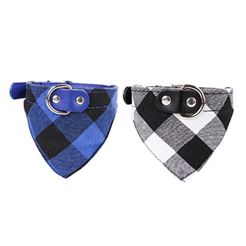 BCOATH Hundehalsband Haustier-Schal Welpen-Zugseil modisches Karomuster Blau/L von BCOATH