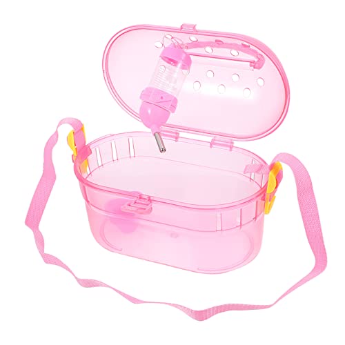 BCOATH Kompakte Haustier-Outdoor-Tragetasche Chinchilla Reisetasche Leichte Hamsterbox mit Futterbad Rot BCOATH Kompakte Haustier-Outdoor-Tragetasche Chinchilla Reisetasche Leichte Hamsterbox mit Futterbad Rot von BCOATH