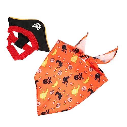 BCOATH Haustier-Halloween-kostüm-Set Für Katzen Piratenhut Bandana-Set Einzigartiger Dreiecksschal Modisch Hautfreundlich BCOATH Haustier-Halloween-kostüm-Set Für Katzen Piratenhut Bandana-Set Einzigartiger Dreiecksschal Modisch Hautfreundlich von BCOATH