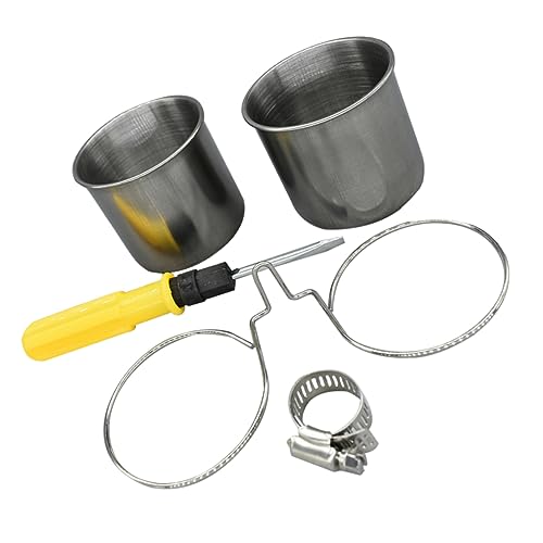 BCOATH 1 Satz Vogel Futter Box Futter Becher Futterspender Inhaber Entwöhnungslöffel Wachtel Haustierschalen Klopfen Party Haustier-Vogel-zubehör Wassernapf Für Hunde Rostfreier Stahl von BCOATH