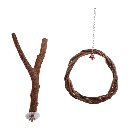 BCOATH Papagei Käfig Stand Rack Vogel Schaukel Spielzeug Papagei Spielzeug Glocke Natürliche Woven Für Vogel Käfig von BCOATH
