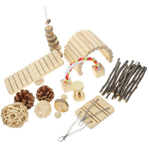 BCOATH 1satz Hamster Kauspielzeug-Set Mit Karotten-heu-bällen Und Schaukeltieren Für Kleine Tiere Teiliges Spielzeug Zahnpflege Und Beschäftigung Für Hamster Meerschweinchen Und von BCOATH