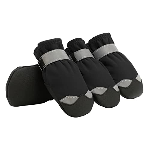 BCOATH wasserdichte Hundeschuhe mit Rutschfester Sohle für den Winter schwarzer Hundepfotenschutz BCOATH wasserdichte Hundeschuhe mit Rutschfester Sohle für den Winter schwarzer Hundepfotenschutz von BCOATH