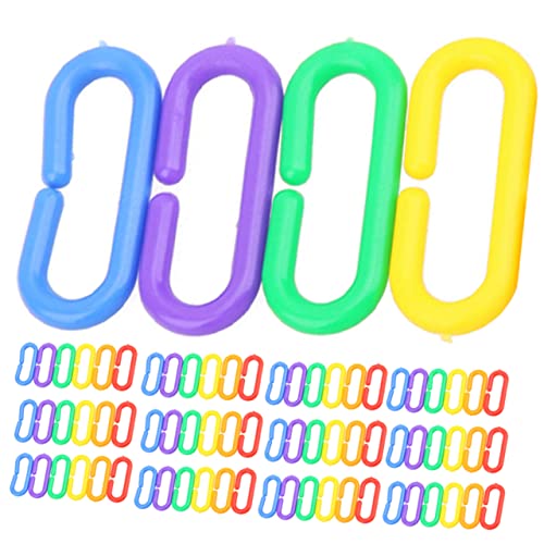 BCOATH 100stücke Bunte Kettenlinks Für Vögel Kunststoffspielzeug-zubehör Für Käfige Von Sittichen Papageien Und Anderen Kleinen Haustieren Langlebig Und Vielseitig Einsetzbar von BCOATH