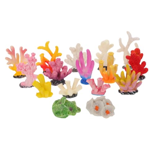 BCOATH 16 Stück Teiliges Künstliches Korallen Aquarium Realistische Mini-deko mit Bubble-Design Pflegeleicht für Kleine Fischbecken Vielseitige Unterwasserlandschaft Betta Fish Zubehör von BCOATH