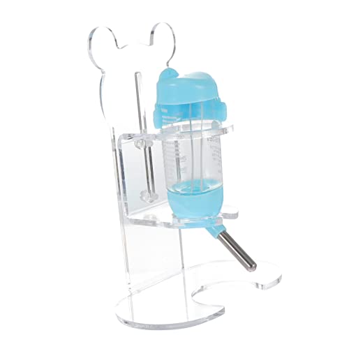 BCOATH Praktisches Haustier-Tränkeset 2-in-1-Hamster-Trinkflasche mit Ständer Auslaufsicherer Futterspender Höhenverstellbar für Kleintiere von BCOATH