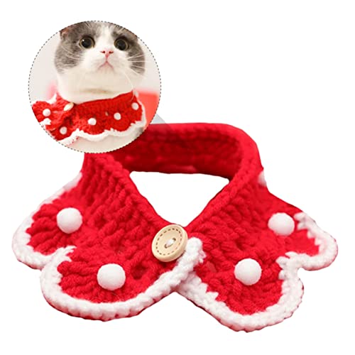 BCOATH Haustier Schal Kragen Bandana Gestrickte Katze Kopftuch für Kätzchen Lätzchen Weihnachten Thema Einfach zu Tragen von BCOATH