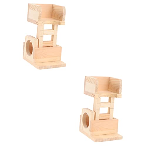 BCOATH 2 STK Hamster-wachturm Spielzeug Hamsterhaus Hamsterversorgung Hamsterhütte Hamster-aussichtsturm Aussichtsturm Aus Holz Haustierzubehör Hölzern Kleines Haustier Trainingsmaterial von BCOATH