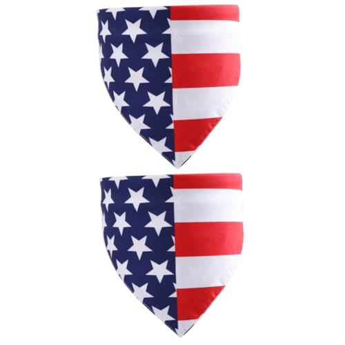 BCOATH 2 Stück Haustier-Accessoire Zum Unabhängigkeitstag Spucktuch Dreieckstuch Für Hunde Mit Amerikanischer Flagge von BCOATH