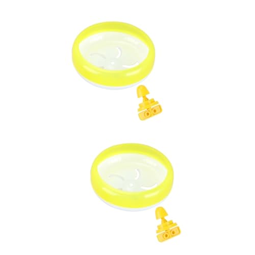 BCOATH 2stücke Hamster Laufrad Leiser Vielseitiger Kleintier Spielzeug Für Gesunde Bewegung Geeignet Für Verschiedene Käfige Mit Rutschfester Oberfläche Farbe Gelb von BCOATH