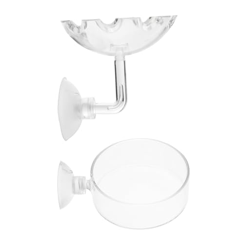 BCOATH 2 STÜCK Shrimpschale mit Saugnapf Aquarium Garnelen Futterstation Kompakt Transparentes Futtertablett für Garnelen und Kleine Fische Platzsparend und Verarbeitet von BCOATH