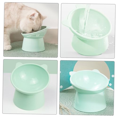 BCOATH 2 Stück Erhöhte Kippsichere Katzennäpfe Nackenschutz Ergonomisches Design zur Entlastung Anti verschüttet für Futter und Wasser Langlebig Geeignet für Katzen und Welpen von BCOATH