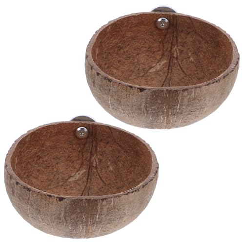 BCOATH 2 Stück Naturkokosnuss Vogelnest für Papageien Käfig Sicheres Nistplatz für Wellensittiche Nymphensittiche und Kleine Vögel Leicht zu Reinigen Natürlicher Brutplatz zum Aufhängen von BCOATH