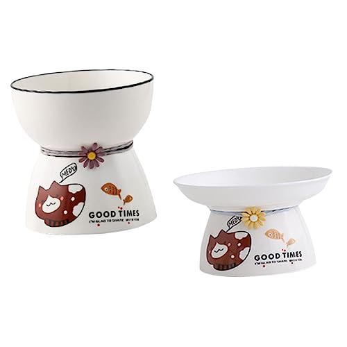 BCOATH Katzennapf-Set mit hohen Füßen 2-teilig erhöhte Futter- und Wassernäpfe für Katzen Futternapf aus Keramik Doppel-Katzennäpfe Nackenschutz-Design BCOATH Katzennapf-Set mit hohen Füßen 2-teilig erhöhte Futter- und Wassernäpfe für Katzen Futternapf aus Keramik Doppel-Katzennäpfe Nackenschutz-Design von BCOATH