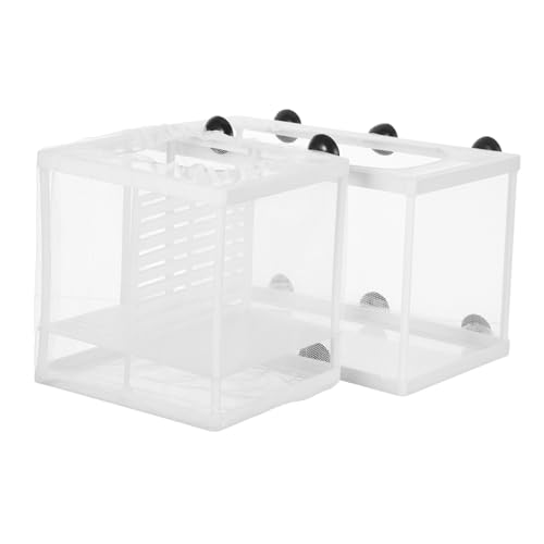 BCOATH 2stücke Aquarienzuchtbox Durchsichtige Fischisolationsbox Brutkasten Für Aquarium Babyfisch-trennwand Netztrenner Für Garnelen Betta Clownfische Guppy von BCOATH
