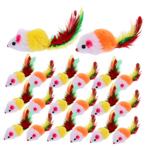 Pelziges Katzenspielzeug Mäuse mit gefiedertem 20 Stück Spielzeug Haustierspielzeug für Hauskatzen Pelziges Katzenspielzeug Mäuse mit gefiedertem 20 Stück Spielzeug Haustierspielzeug für Hauskatzen von BCOATH