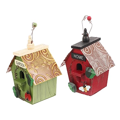 BCOATH Vogelnesthaus 2 Stück Vogelnistkasten aus Holz zum Aufhängen Seil Gartendekoration für Vögel und Zuhause BCOATH Vogelnesthaus 2 Stück Vogelnistkasten aus Holz zum Aufhängen Seil Gartendekoration für Vögel und Zuhause von BCOATH