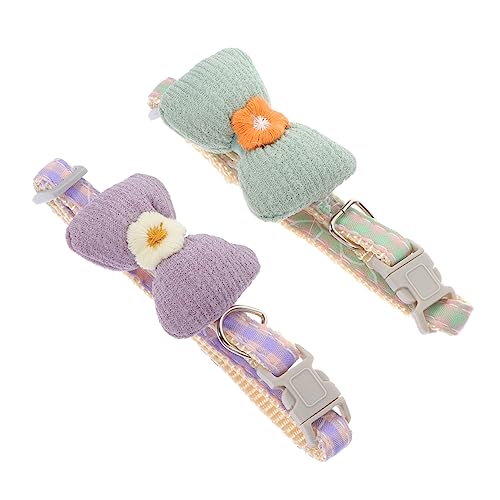BCOATH 2stücke Verstellbares Katzenhalsband Mit Schnalle Atmungsaktives Polyester Haustierhalsband Dekorativer Kragen Für Kätzchen Sicherheitshalsband Für Katzen Festliches Pet von BCOATH