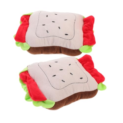 BCOATH 2stücke Hundespielzeug Brotform Weiches Sandwich Kauspielzeug Mit Quietscher Für Interaktives Spielen Und Zahnpflege Für Kleine Bis Mittelgroße Hunde von BCOATH