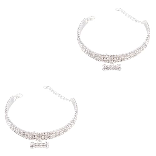 BCOATH 2stücke Rhinestone Hundehalsband Für Hunde Verstellbares Stylisches Halsband Mit Kette Und Schnalle Wasserdiamant Design Für Hunde Weiß Für Und Outdoor-aktivitäten BCOATH 2stücke Rhinestone Hundehalsband Für Hunde Verstellbares Stylisches Halsband Mit Kette Und Schnalle Wasserdiamant Design Für Hunde Weiß Für Und Outdoor-aktivitäten von BCOATH
