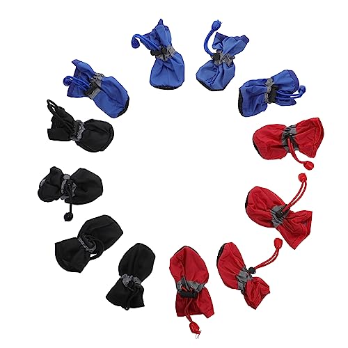 BCOATH 3er-Pack Regenstiefel-Set für Haustiere wasserdicht rutschfeste Hundeschuhe für bequemes Baumwollfutter strapazierfähige Außenseite aus Nylon leicht anzuziehender Seilverschluss BCOATH 3er-Pack Regenstiefel-Set für Haustiere wasserdicht rutschfeste Hundeschuhe für bequemes Baumwollfutter strapazierfähige Außenseite aus Nylon leicht anzuziehender Seilverschluss von BCOATH
