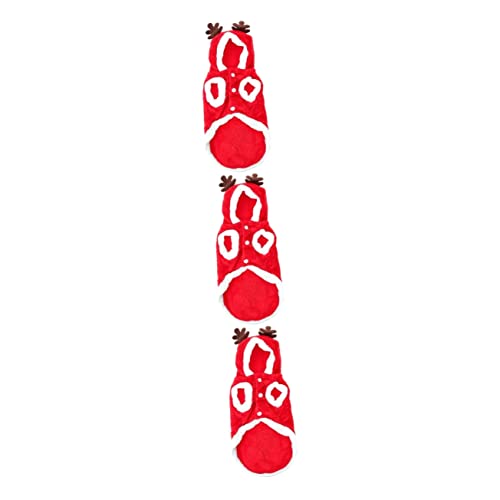 BCOATH 3 STK Hundeweihnachtskleidung Weihnachtsmann-Outfit Lustiger Hundewintermantel Kleine Hundekleidung Haustierkleidung Katze Warm Rot Vierbeinige Kleidung Weihnachten Ältere Flanell von BCOATH