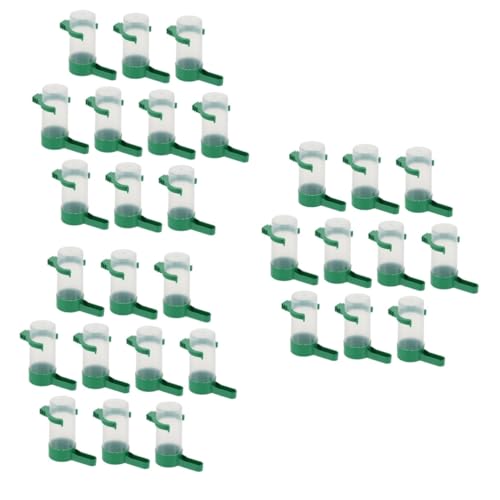 BCOATH 30 STK Vogeltränke Papageien Wasserflaschenbecher Sittich-Futter Poule Bebedero Wellensittich-wasserspender Für Käfig Wasservogel Papageientrinker Taubenwasser Pole Green Plastik von BCOATH