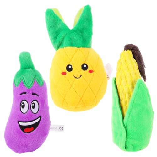 BCOATH Pädagogisches Haustier-Spielzeug-Set 3-teilig Quietschspielzeug für Hunde und Katzen gefülltes Obst und Gemüse lustiges interaktives Spiel BCOATH Pädagogisches Haustier-Spielzeug-Set 3-teilig Quietschspielzeug für Hunde und Katzen gefülltes Obst und Gemüse lustiges interaktives Spiel von BCOATH