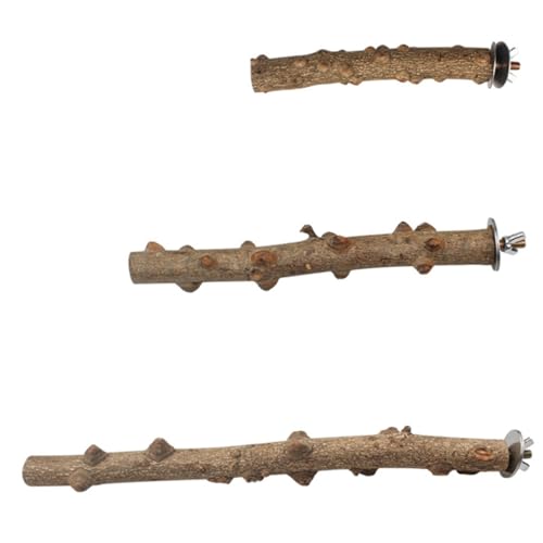 BCOATH Papageien-ständerstangen-Set 3-teilig Vogel-sitzstange Aus Holz Vogel-kletterständer Papageien-sitzstange Raues Spielzeug Für Vögel von BCOATH