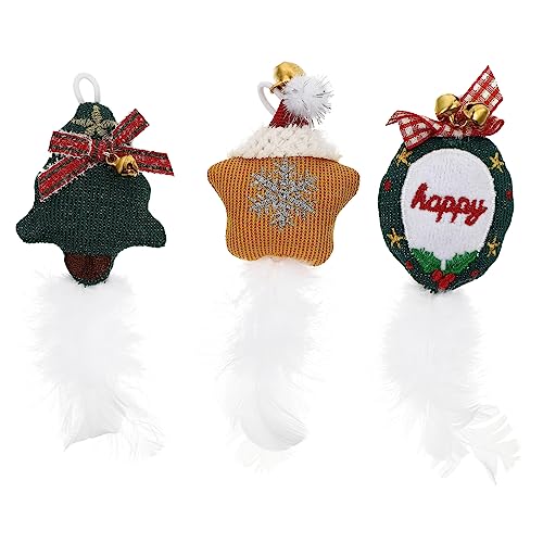 BCOATH 3-teiliges Lustiges Intelligentes Katzen-Haustier-Katzen-interaktionsset Für Kätzchen Entzückendes Weihnachtsplüsch-Set Katze Die Kaut Und Spielt Zufälliger Stil von BCOATH