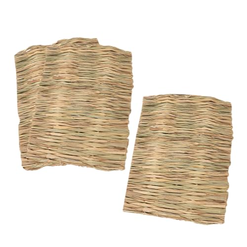 BCOATH 3stücke Grasmatten Für Kleintiere Als Bettmatte Für Hamster Kaninchen Oder Chinchillas Natürliches Material Zum Kauen Und Nisten Cage-Accessoires Für Small Pets von BCOATH