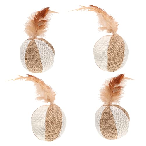 BCOATH 4 STK Katzenspielzeug interaktives Katzen Ballspielzeug für Kätzchen Katzenübung Katzenminze Katzenminze Bälle Polyester Khaki BCOATH 4 STK Katzenspielzeug interaktives Katzen Ballspielzeug für Kätzchen Katzenübung Katzenminze Katzenminze Bälle Polyester Khaki von BCOATH