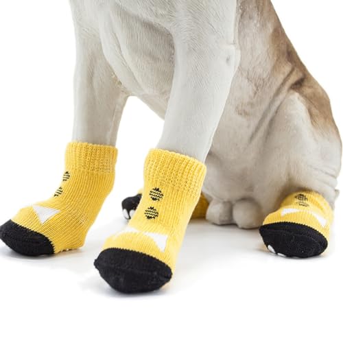 BCOATH Entzückende Hundesocken 4 Stück Haustiersocken für Hunde rutschfeste Hundeschuhe Baumwollschuhe für Welpen Größe einfach zu verwenden BCOATH Entzückende Hundesocken 4 Stück Haustiersocken für Hunde rutschfeste Hundeschuhe Baumwollschuhe für Welpen Größe einfach zu verwenden von BCOATH