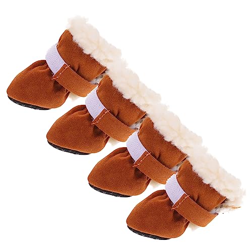 BCOATH Hunde-Schneeschuhe Für Und Große Hunde 4er-Pack Haustier-Stiefel Aus Fleece Nicht Warm Pfotenschutz Für Haustiere von BCOATH