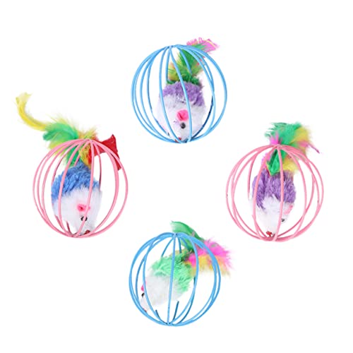 BCOATH Katzenspielzeug-Set 4er-Pack Kätzchen-spielspielzeug Realistische Mäuse Ratte Im Käfig Plüsch Für Katzen Zufällige Farbe BCOATH Katzenspielzeug-Set 4er-Pack Kätzchen-spielspielzeug Realistische Mäuse Ratte Im Käfig Plüsch Für Katzen Zufällige Farbe von BCOATH